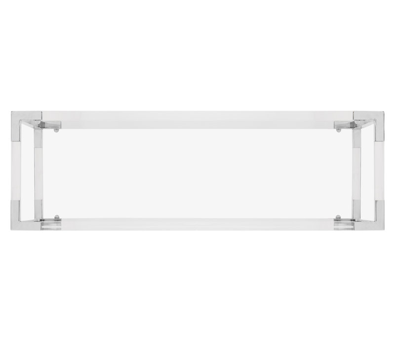 47'' W Glass Console Table, Silver