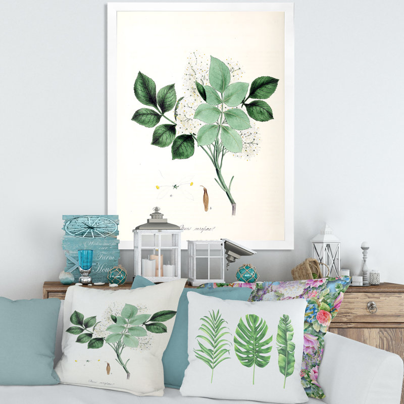 «Vintage Blossoming Flower IV», peinture sur toile, H 32 po x l 16 po x P 1 po, Cadre photo blanc