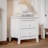 White 2-Drawer Mid-Century Retro Bedside Table With Classic Design For Bedroom