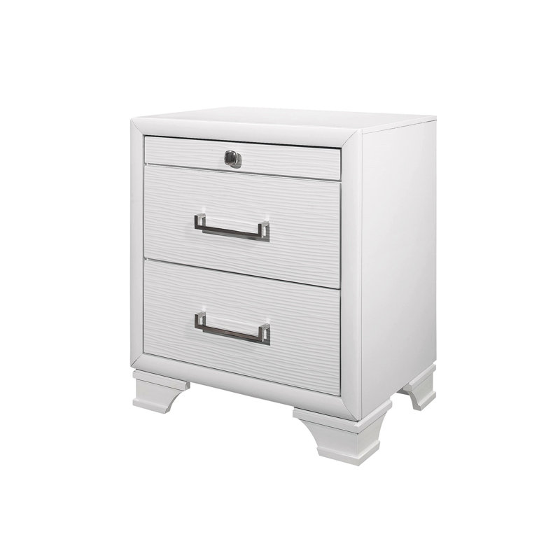 Adebayo 24'' W Plywood / Laminate Board Nightstand, White