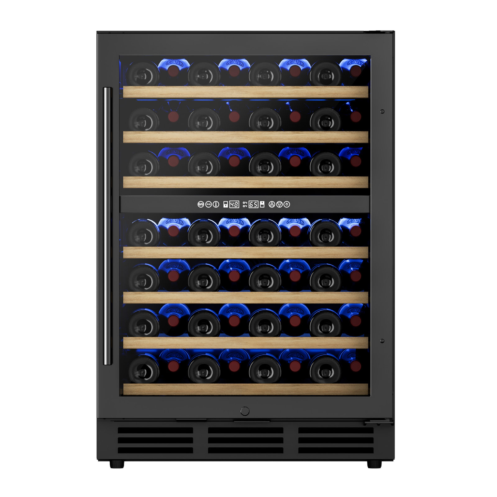 Euhomy 23.5 In. 54 Bottle Cellar Cooling Unit Dual Zone Freestanding/Built in Wine Cooler In Black | Fridge.com