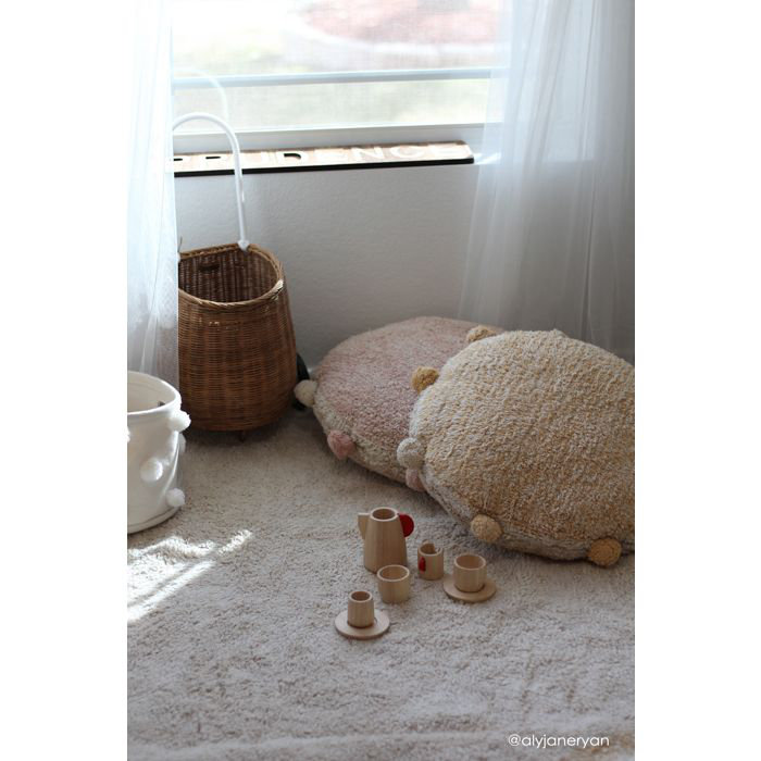 Bubbly Circular Pillow Cover & Insert, Honey