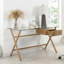 Kol Glass Top Metal Base Writing Desk