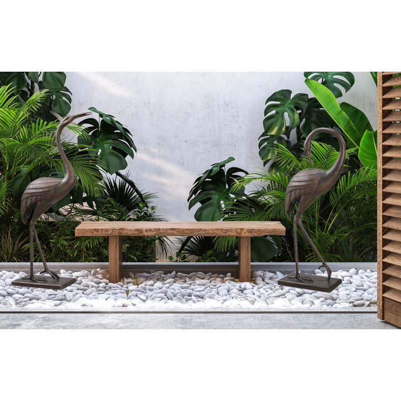 Graceful Garden Crane Pair Statue