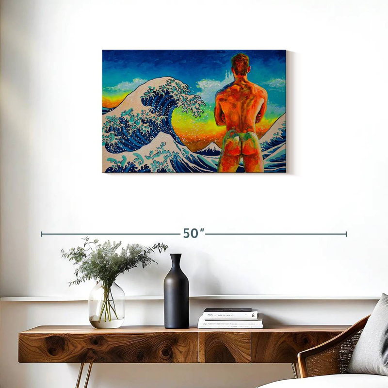 Bather With The Great Wave, 20" H x 30" W