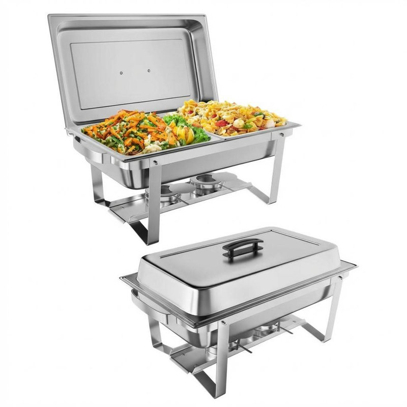 Ensemble de 2 réchauds à vaisselle 9L Professional en acier inoxydable 8QT