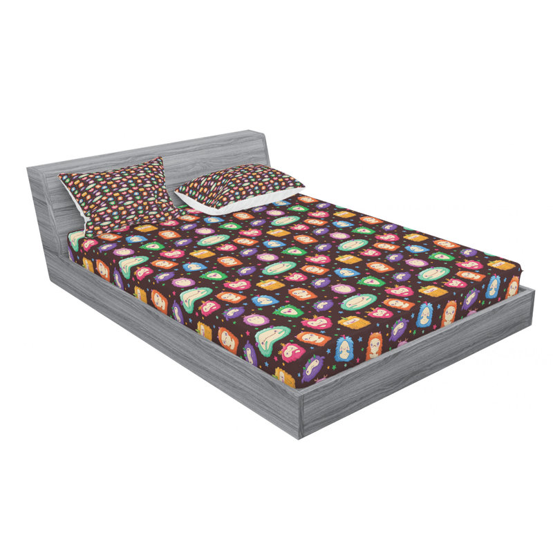 Alien Microfiber Sheet Set, Queen Sheet Set with Fitted Sheet