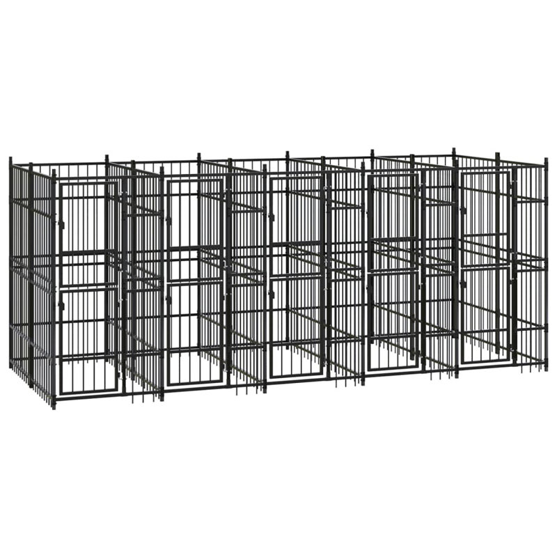 Chenil d'extérieur pour chien VidaXL, 189 po x 75,6 po x 78,7 po