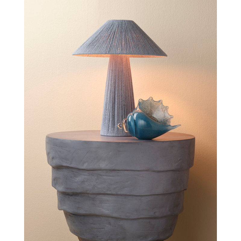 Triton Shell Blown Glass, Steel Blue