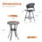3-Piece Outdoor Bistro Set with Round Bar Table and Wicker Padded Swivel Bar Chairs-1481703923