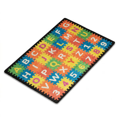 Puzzle Play Educational Multicolor Area Rug