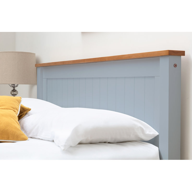 Aubrey Solid Wood Bed with Mattress, Grey, Double (4'6), 23cm Spring