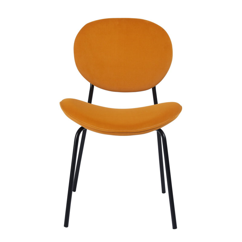 Alaya 137.2cm H Velvet Upholstered Side Chair, Champagne