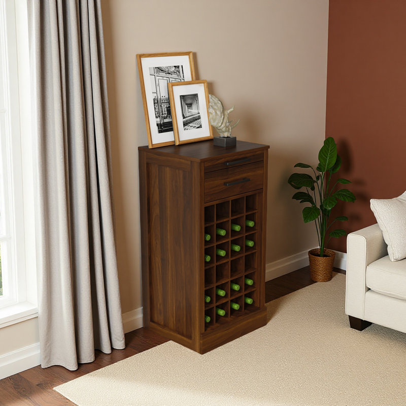 Armoire modulaire pour bar à vin 24 po, Brun