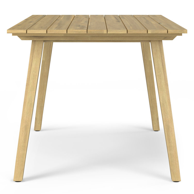 Light Teak 65 Inch Rectangular Acacia Outdoor Dining Table