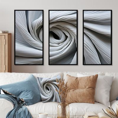 Grey Spiraling Fractal Spiral I - Abstract Spirals Wall Art