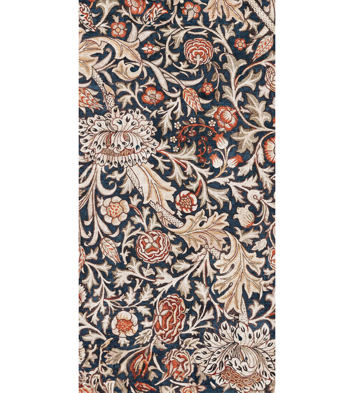 Meadow Blue Easy to Clean Vinyl Rug, Rectangle 2.6' x 6.5'