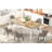 79" Industrial Dining Table with White Faux Marble Top, Metal Legs Kitchen Table for 6-8 People-1257042268