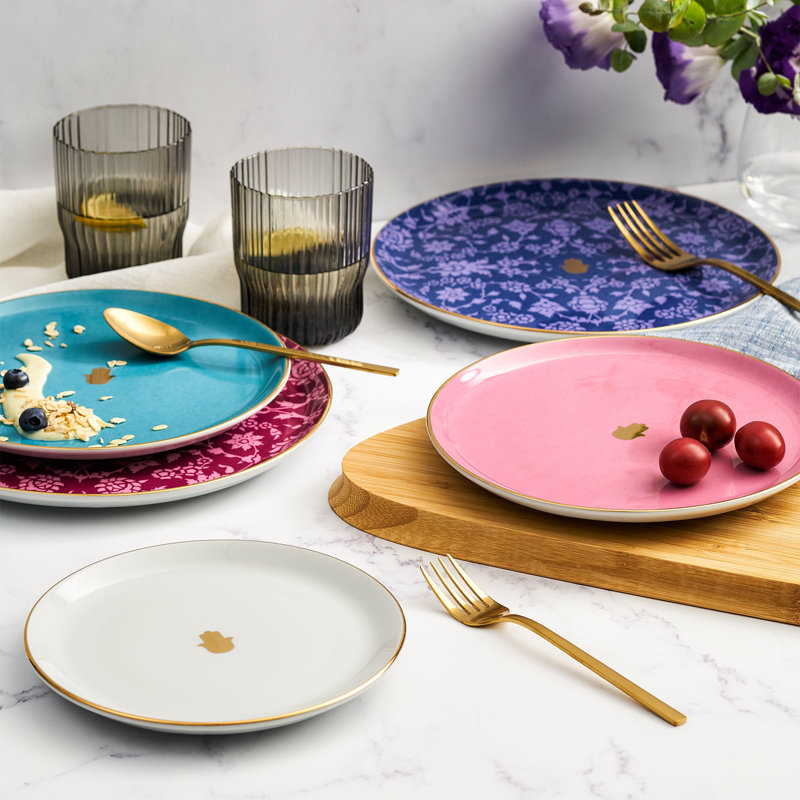 Glamorous Set of 6 Dinner Plates, 24cm, Fuchsia