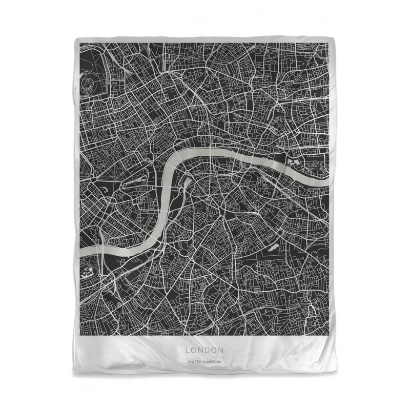 Housse de couette simple Shapes Livingroom Grey | London Map Design