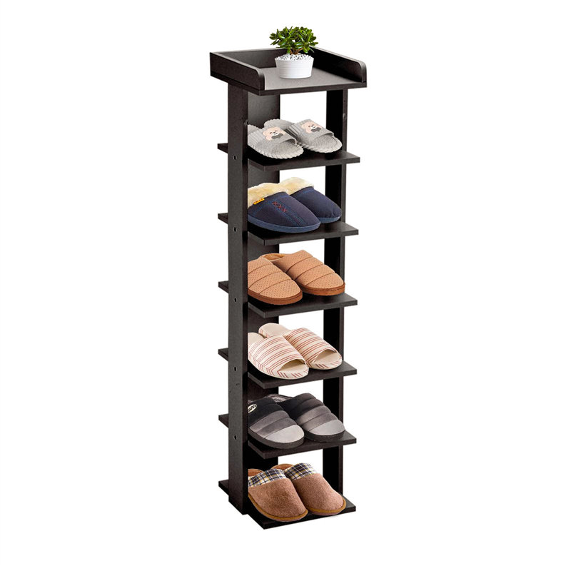 7 Pair Shoe Rack, Black