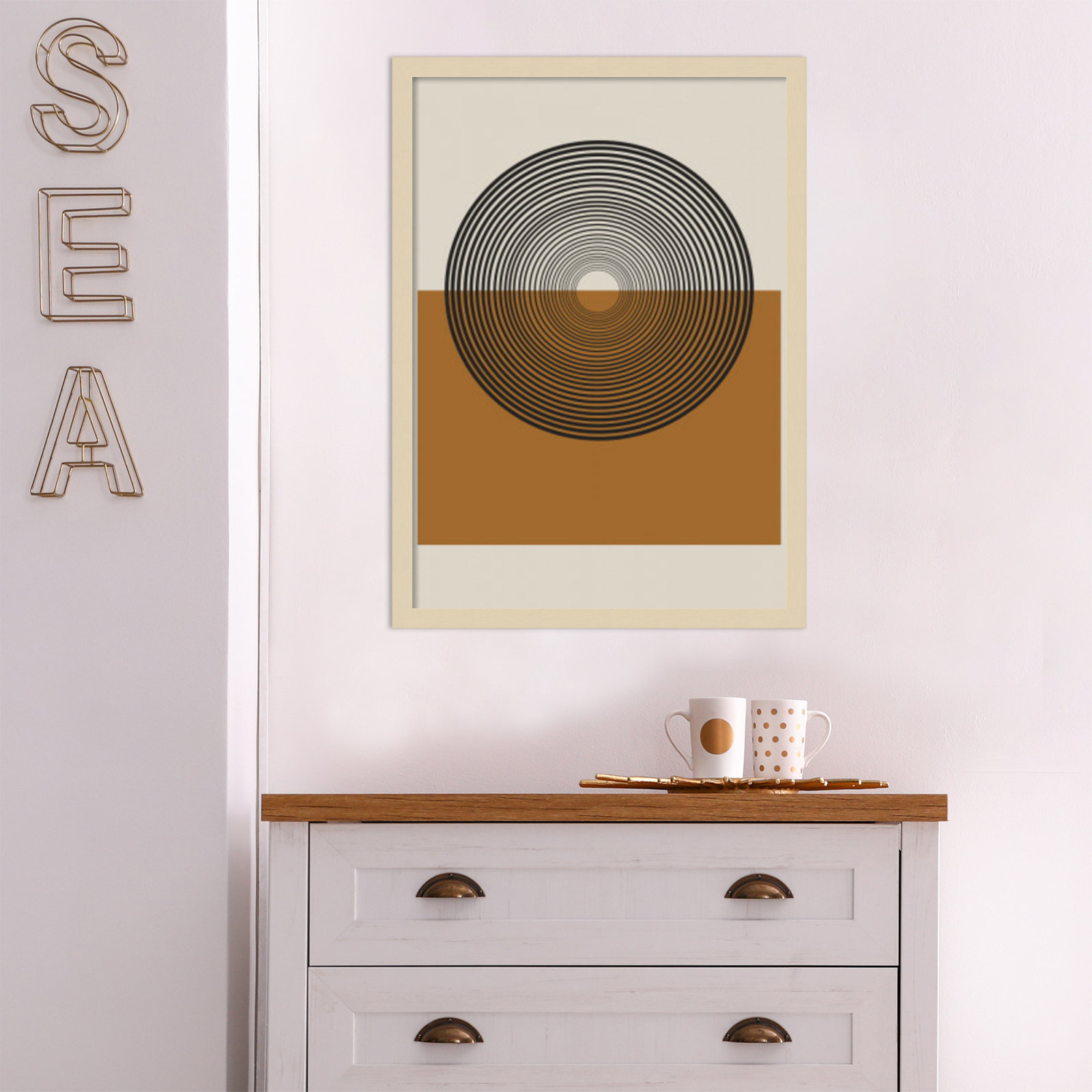 Retro Landscape by The Miuus Studio, Brown, 25" H x 18" W x 1" D