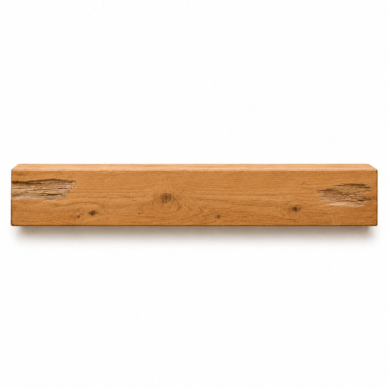 Distressed Fireplace Mantel, Rustic, Aged Oak, 36"