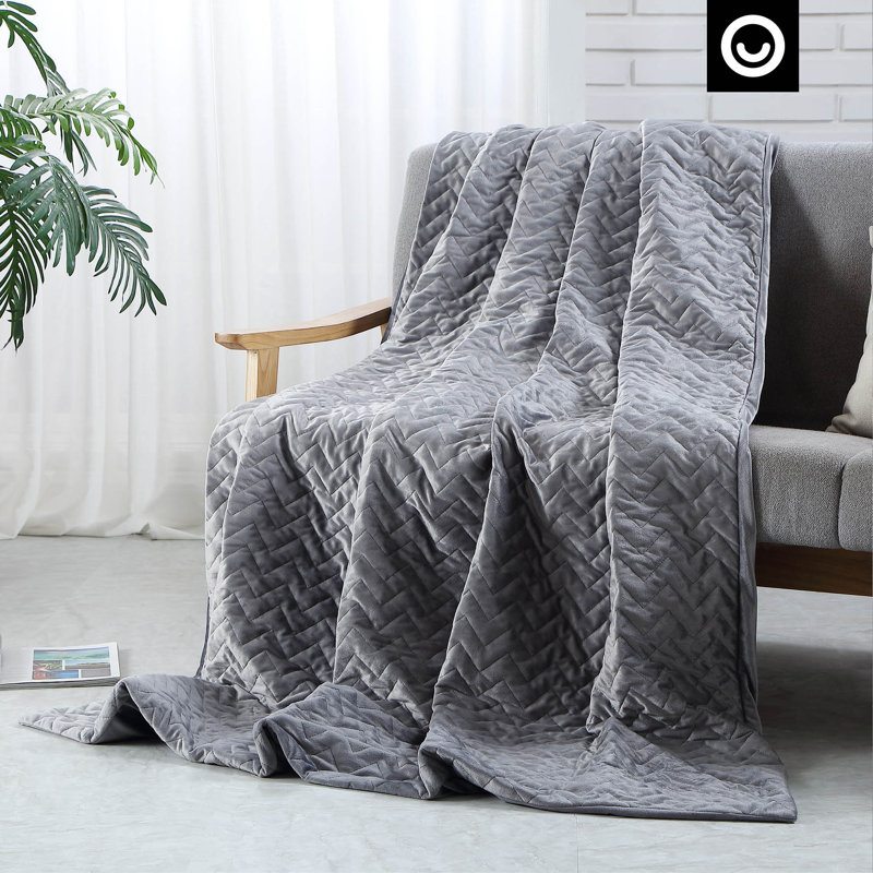 Couverture lestée pour chambre Enia, Gris, 25 lb, l 72 po x L 80 po