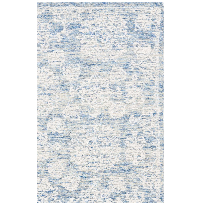 Tapis floral en coton touffeté à la main Rashea, Rectangle 3 pi x 5 pi