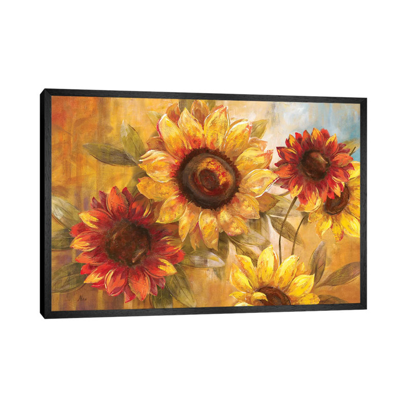 Sunflower Cheer by Nan - Wrapped Canvas Painting, 101.6 cm H x 66.04 cm W, Black Framed Canvas