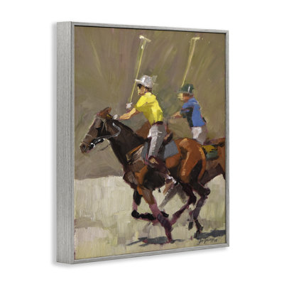 Polo Player Athletes  Framed Giclee Art by Jeri Ireland bh-951