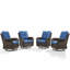 Ensemble de meubles de patio en osier - 4 pièces de chaises de patio pivotantes, chaises d'extérieur en PE en rotin pour terrasse de jardin-87763113-87763112