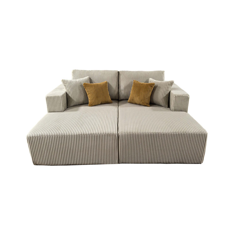 Boneless Froshtonvale Double Chaises Loveseat, Beige