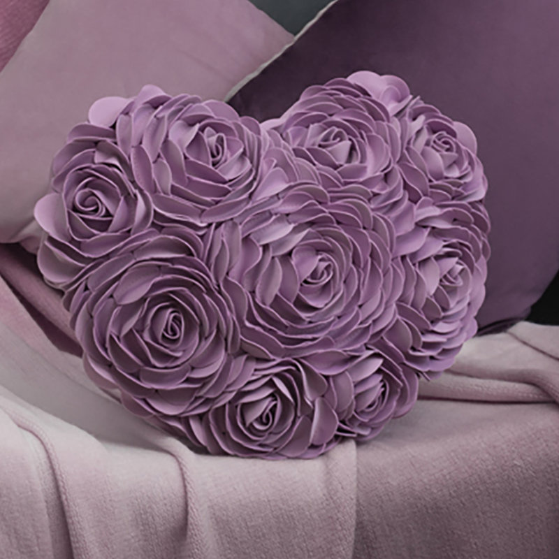 Housse de coussin 3D Flower, Mauve clair