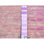 Tapis oriental rose en laine organique noué à la main 3 pi 1 po x 5 pi 5 po à motif ombré rose