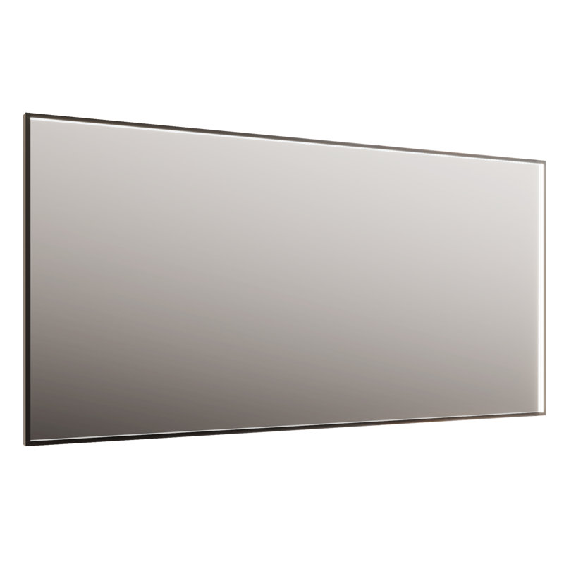 Miroir de salle de bain à cadre noir à DEL avec antibuée, gradation continue, 3 températures de couleur et commandes latérales
