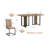 Ensemble de table et de chaises Ensemble de table de salle à manger en bois aggloméré texturé 67 po x 36 po avec chaises en tissu brun. Autocollant MDF, autocollant texturé de couleur bois, pieds de chaise de salle à manger en C noir, convient à la-1852010639