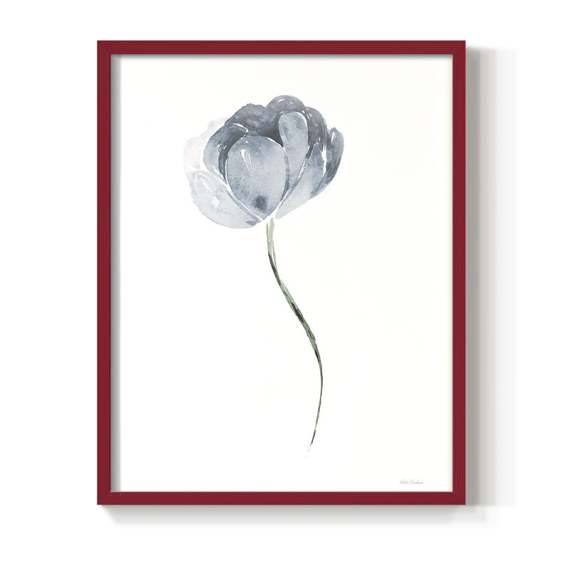 Tulipe II, reproduction encadrée - bois massif, H 30 po x l 24 po, Rouge