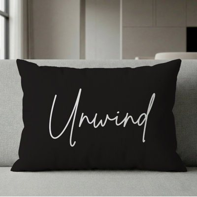 Unwind Pillow 16"X16" Black