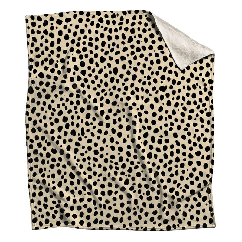 Black Beige Spots Blankets, 60in W x 80in H
