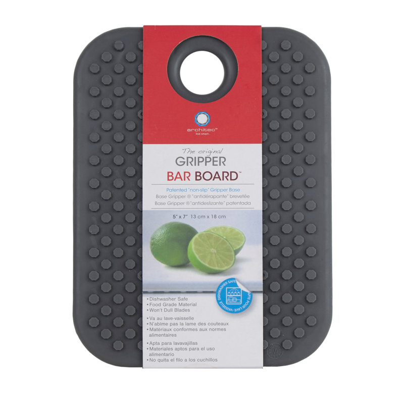 Gray Rectangular Non-Slip Plastic Cutting Board