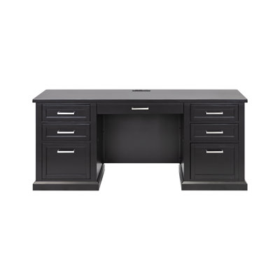 Modern Wood Credenza Desk - Black
