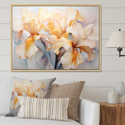 «Beige Minimalisme Irises Serenity Blooms» sur toile