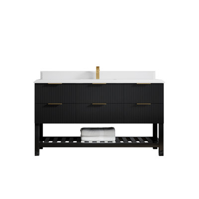 60'' Single Bathroom Vanity with Quartz Top