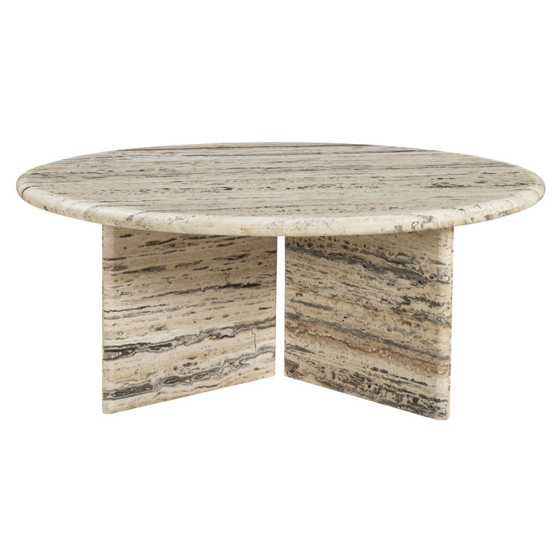 Table basse Feliciandra Travertine, 14" H x 36" W x 36" D