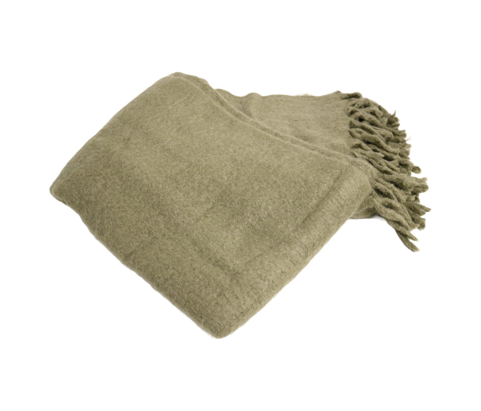 Hidalgo Handwoven Wool Throw Blanket, Light Green, 2.7