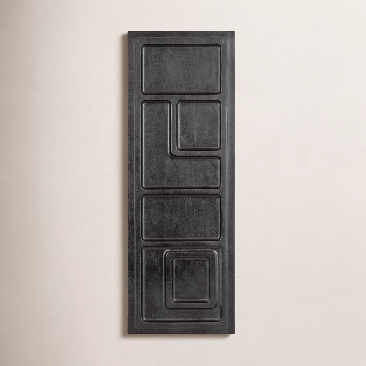 Tala Solid Wood Panel Wall Art Plaque, Black