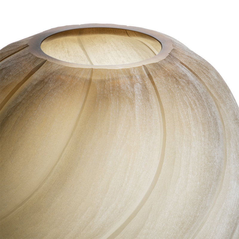 Vase Sicilia, Overall height- 12.2", Frosted Light Brown