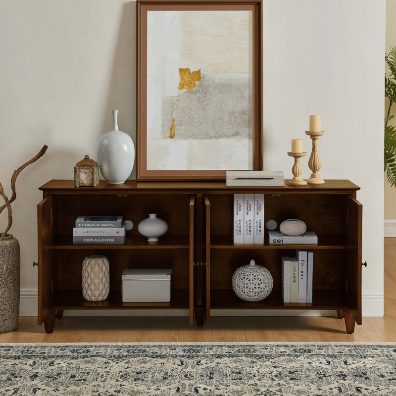 Buffet 65,5 po Mid Century Modern Buffet, Noyer