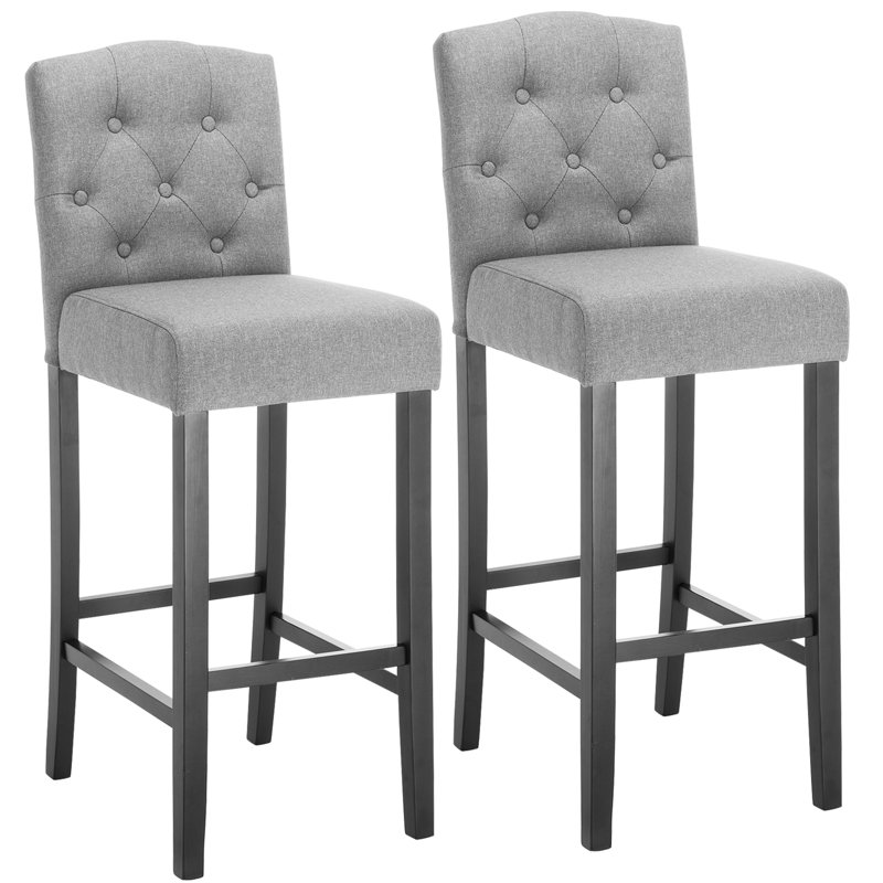 Brooten Upholstered Counter Stool, Grey
